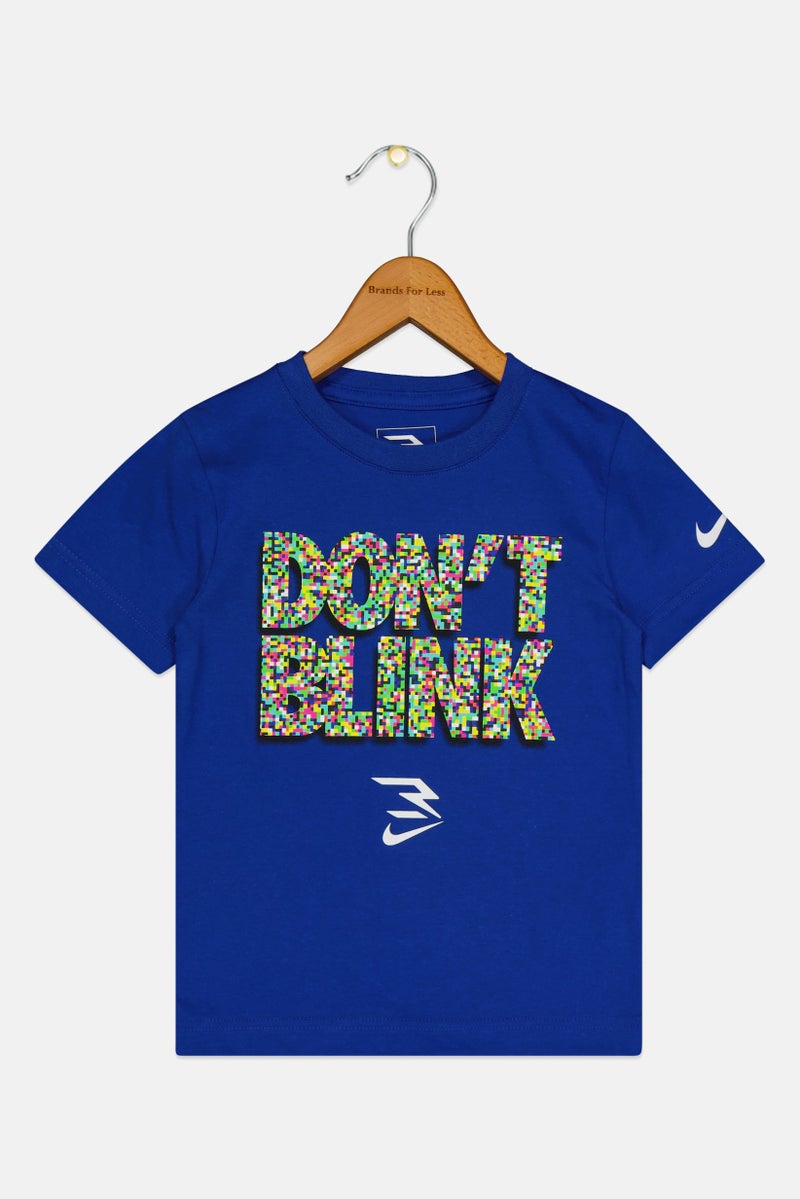 Nike 3Brand by Russell Wilson Toddlers Boy Graphic Print Short Sleeve T-shirt, Hyper Blue - Image 3